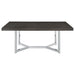 Coaster Benson Rectangular Trestle Base Dining Table Dark Oak and Chrome Default Title