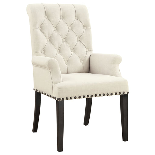 Coaster Alana Upholstered Arm Chair Beige and Smokey Black Default Title