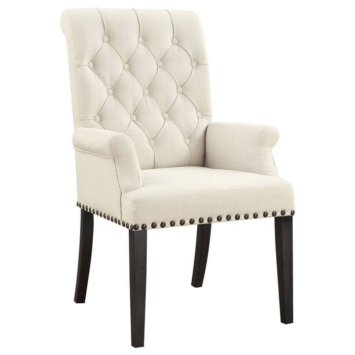 Coaster Alana Upholstered Arm Chair Beige and Smokey Black Default Title