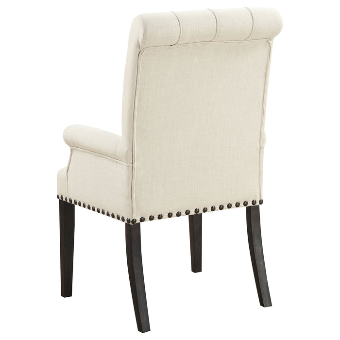 Coaster Alana Upholstered Arm Chair Beige and Smokey Black Default Title