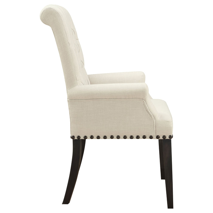 Coaster Alana Upholstered Arm Chair Beige and Smokey Black Default Title