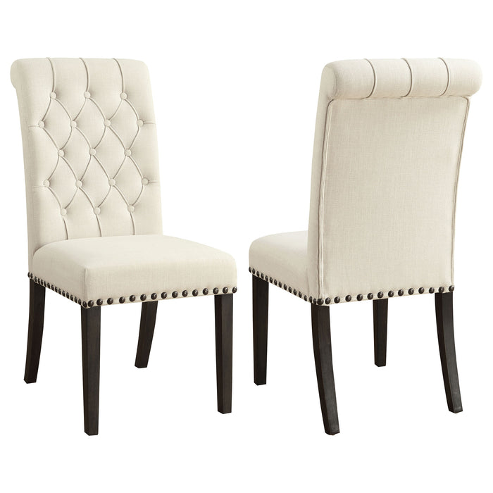 Coaster Alana Upholstered Side Chairs Beige and Smokey Black (Set of 2) Default Title