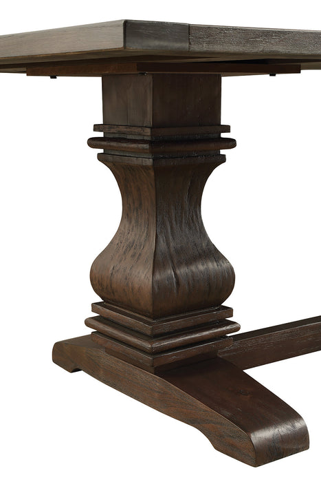 Coaster Parkins Double Pedestals Dining Table Rustic Espresso Default Title