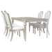 Coaster Evangeline Dining Table Set with Extension Leaf Ivory and Silver Oak Set of 9