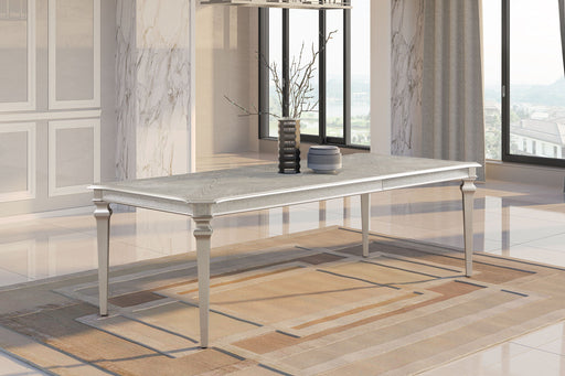 Coaster Evangeline Rectangular Dining Table with Extension Leaf Silver Oak Default Title