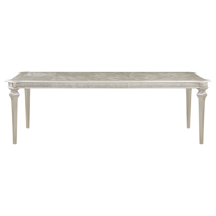 Coaster Evangeline Rectangular Dining Table with Extension Leaf Silver Oak Default Title