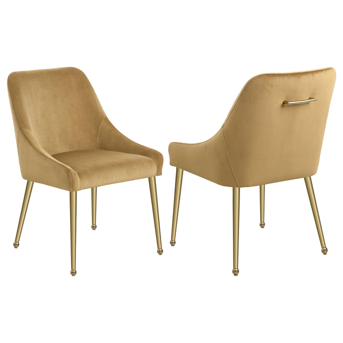 Coaster Mayette Parsons Wingback Dining Side Chairs Ivory (Set of 2) Cognac