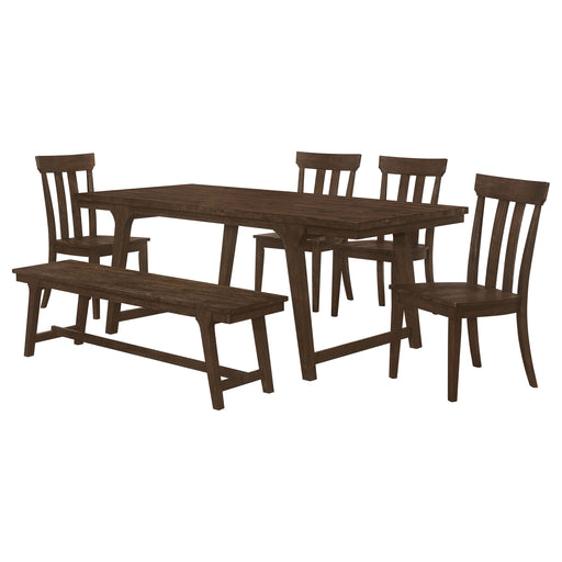 Coaster Reynolds Rectangular Dining Table Set Brown Oak Set of 6