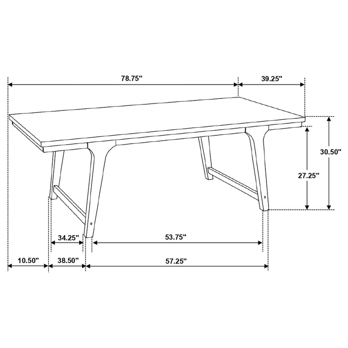 Coaster Reynolds Rectangular Dining Table Brown Oak Default Title