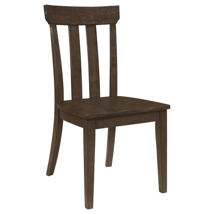 Coaster Reynolds Slat Back Dining Side Chair Brown Oak (Set of 2) Default Title