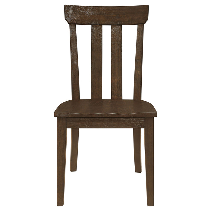 Coaster Reynolds Slat Back Dining Side Chair Brown Oak (Set of 2) Default Title