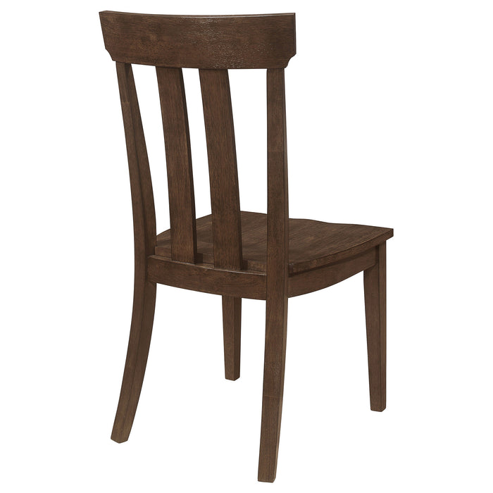 Coaster Reynolds Slat Back Dining Side Chair Brown Oak (Set of 2) Default Title