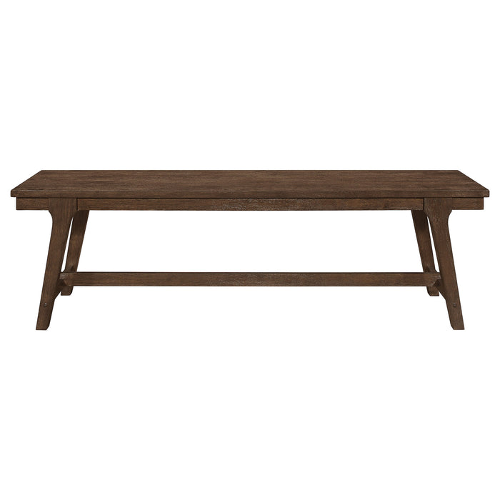 Coaster Reynolds Rectangular Trestle Base Dining Bench Brown Oak Default Title