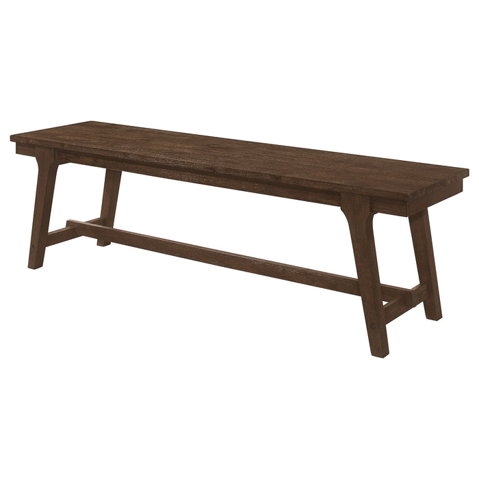 Coaster Reynolds Rectangular Trestle Base Dining Bench Brown Oak Default Title