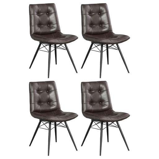 Coaster Aiken Tufted Dining Chairs Charcoal (Set of 4) Brown