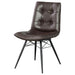 Coaster Aiken Tufted Dining Chairs Charcoal (Set of 4) Brown