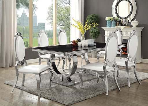 Coaster Antoine Rectangular Dining Set Creamy White and Chrome Set of 5