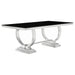 Coaster Antoine Rectangular Dining Table Chrome and Black Default Title