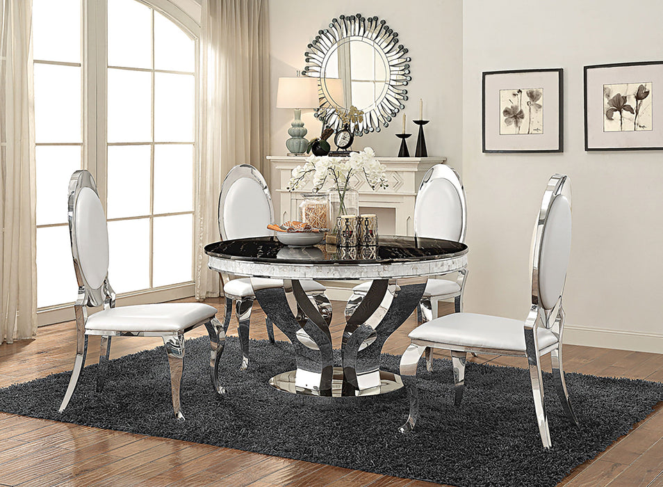 Coaster Anchorage Round Dining Set Chrome Default Title