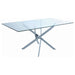 Coaster Carmelo X-shaped Dining Table Chrome and Clear Default Title