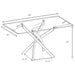 Coaster Carmelo X-shaped Dining Table Chrome and Clear Default Title