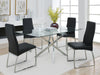 Coaster Carmelo X-shaped Dining Table Chrome and Clear Default Title