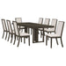 Coaster Kelly Rectangular Dining Table Set Beige and Dark Grey Set of 9