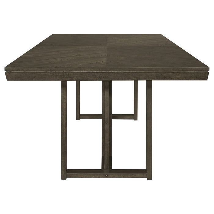 Coaster Kelly Rectangular Dining Table Set Beige and Dark Grey Set of 9