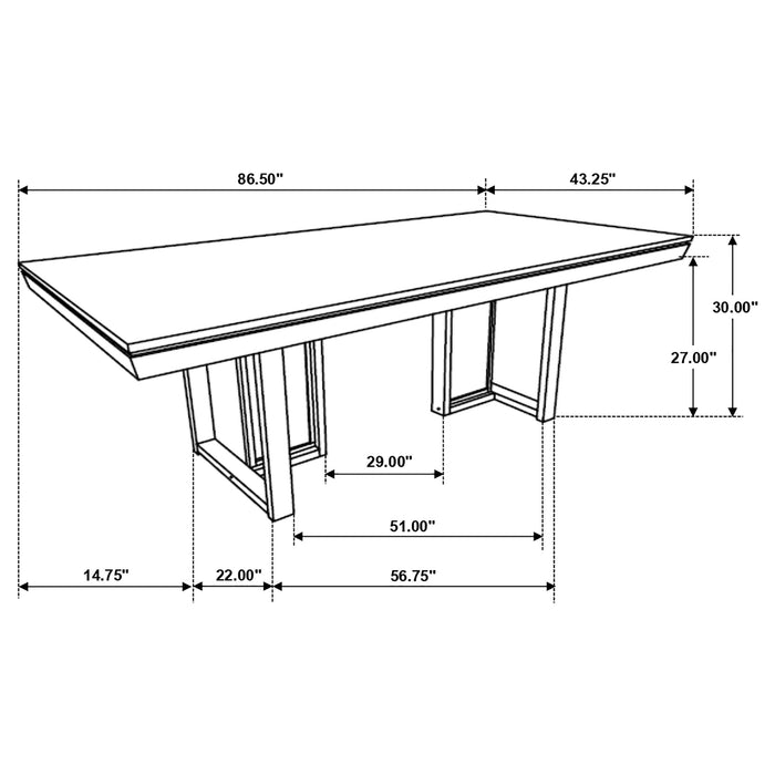 Coaster Kelly Rectangular Dining Table Dark Grey Default Title