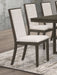 Coaster Kelly Upholstered Solid Back Dining Side Chair Beige and Dark Grey (Set of 2) Default Title