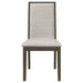 Coaster Kelly Upholstered Solid Back Dining Side Chair Beige and Dark Grey (Set of 2) Default Title