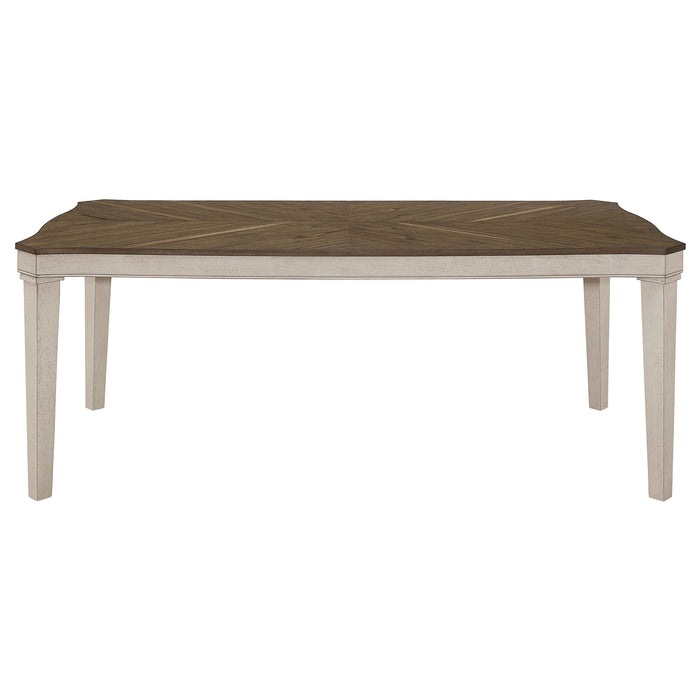 Coaster Ronnie Starburst Dining Table Nutmeg and Rustic Cream Default Title