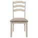 Coaster Ronnie Ladder Back Padded Seat Dining Side Chair Khaki and Rustic Cream (Set of 2) Default Title