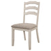 Coaster Ronnie Ladder Back Padded Seat Dining Side Chair Khaki and Rustic Cream (Set of 2) Default Title