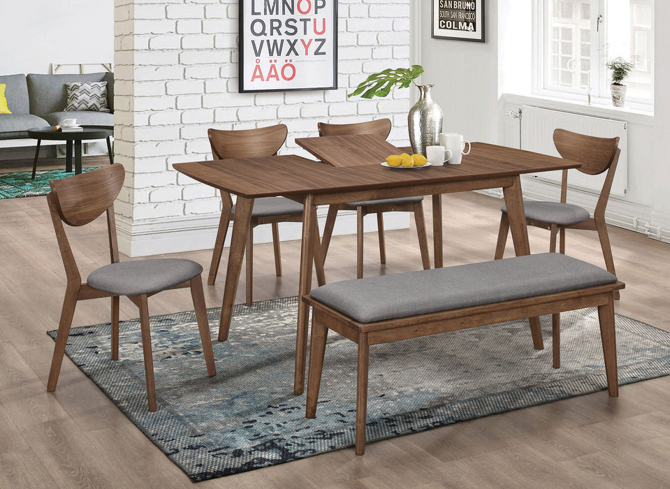 Coaster Alfredo Dining Room Set Natural Walnut and Grey Set of 6