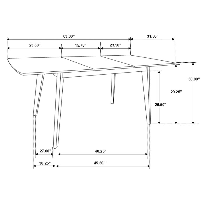 Coaster Alfredo Rectangular Dining Table Natural Walnut Default Title