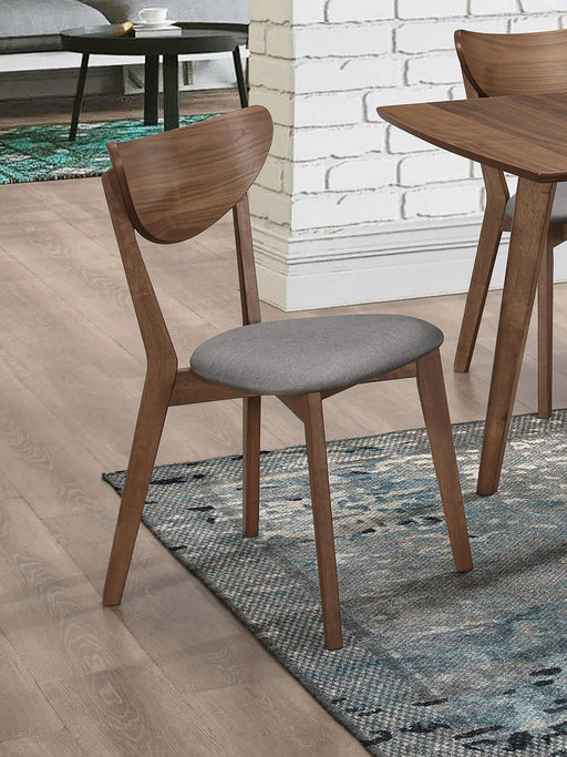 Coaster Alfredo Upholstered Dining Chairs Grey and Natural Walnut (Set of 2) Default Title