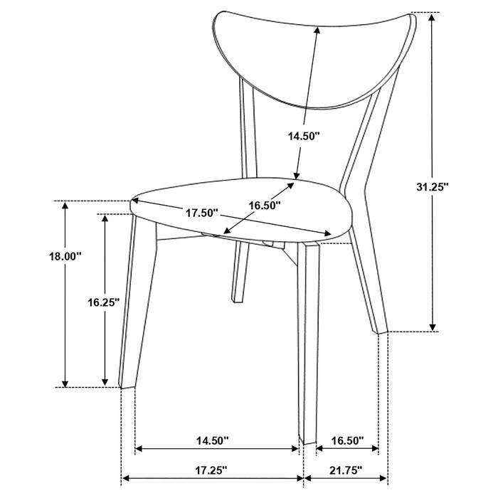 Coaster Alfredo Upholstered Dining Chairs Grey and Natural Walnut (Set of 2) Default Title