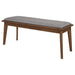 Coaster Alfredo Upholstered Dining Bench Grey and Natural Walnut Default Title