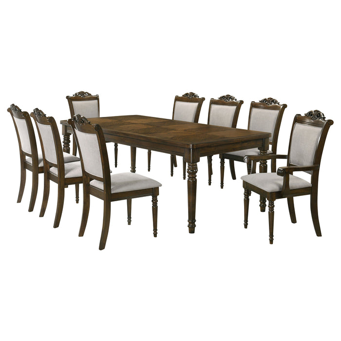 Coaster Willowbrook Rectangular Dining Table Set Walnut Set of 9