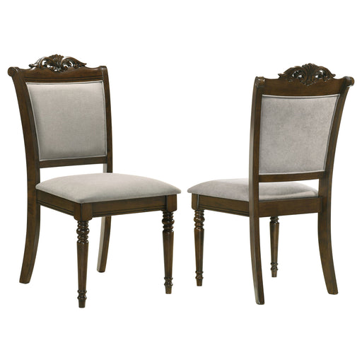 Coaster Willowbrook Upholstered Dining Side Chair Grey and Chestnut (Set of 2) Default Title