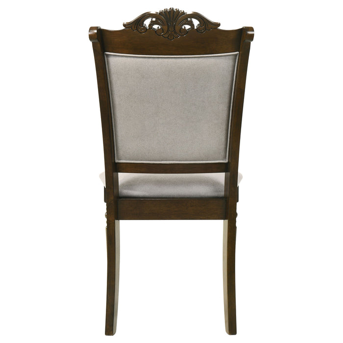 Coaster Willowbrook Upholstered Dining Side Chair Grey and Chestnut (Set of 2) Default Title