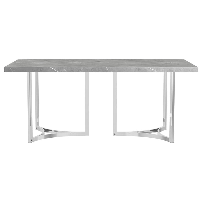 Sterling 72-inch Rectangular Dining Table Grey Faux Marble