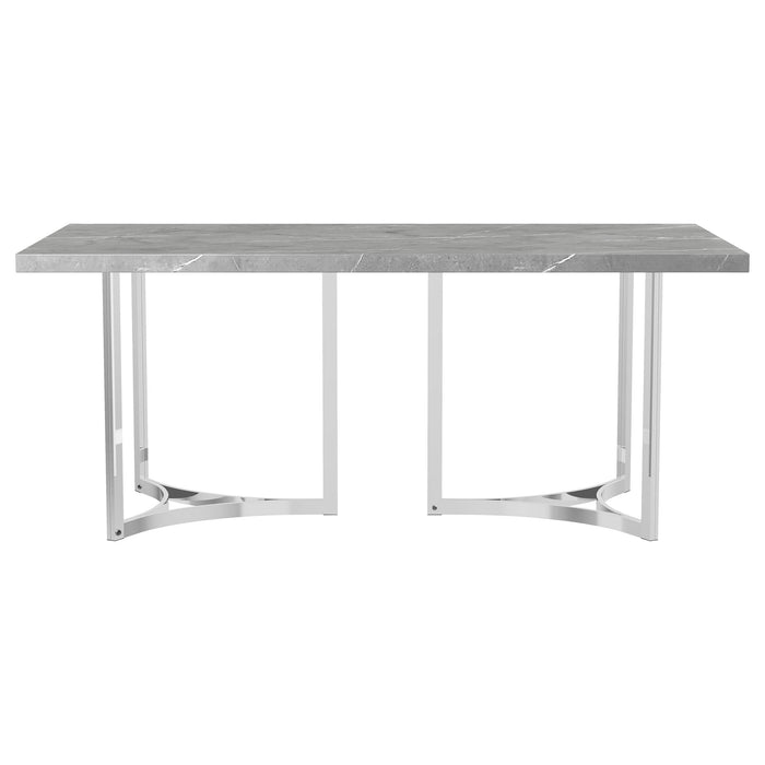 Sterling 72-inch Rectangular Dining Table Grey Faux Marble