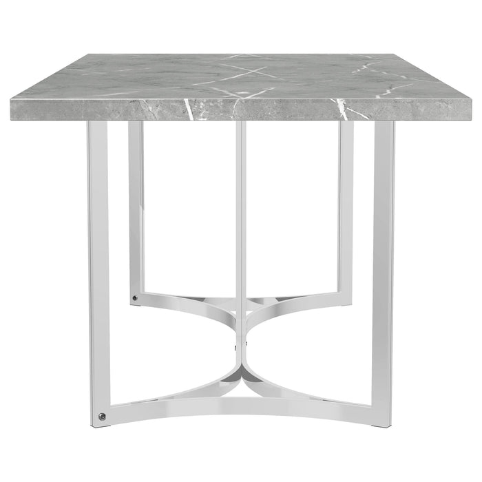 Sterling 72-inch Rectangular Dining Table Grey Faux Marble