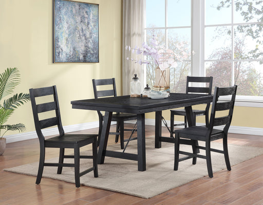 Coaster Newport Rectangular Trestle Table Dining Set Black Set of 5