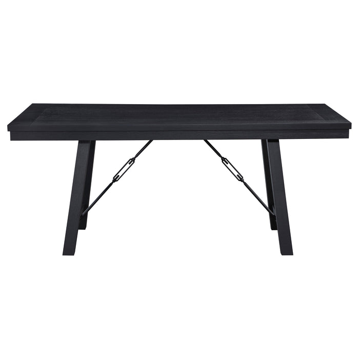 Coaster Newport Rectangular Trestle Table Dining Set Black Set of 6