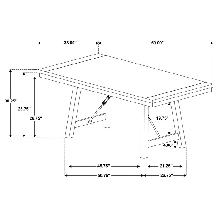 Coaster Newport Rectangular Trestle Table Dining Set Black Set of 6