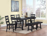 Coaster Newport Rectangular Trestle Table Dining Set Black Set of 6