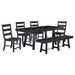 Coaster Newport Rectangular Trestle Table Dining Set Black Set of 6